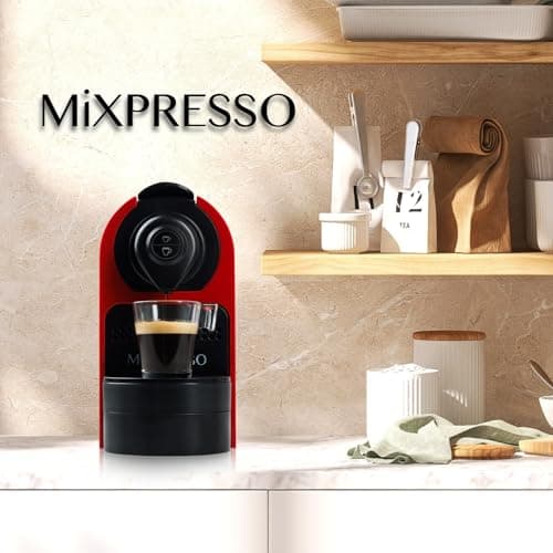 Mixpresso Red Espresso Coffee Machine – Compact 1400W Single Serve Coffee Maker Compatible with Nespresso OriginalLine Capsules, One-Touch Operation, 19-Bar Italian Pump, 27oz Water Tank 8