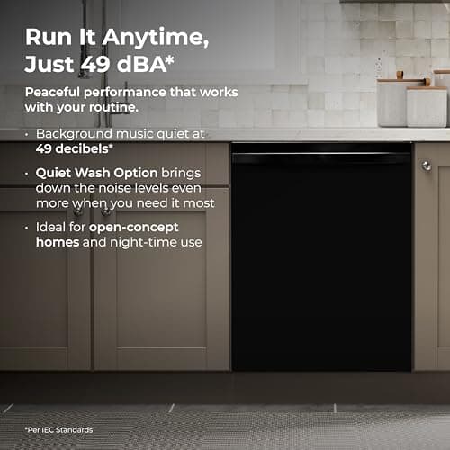 Kenmore 24" Built-In Dishwasher - Quiet Tub with TurboDry, Leak, & SmartWash Soil Detection - 15 Place Settings - 49 DBA - ENERGY STAR Certified - Black 7