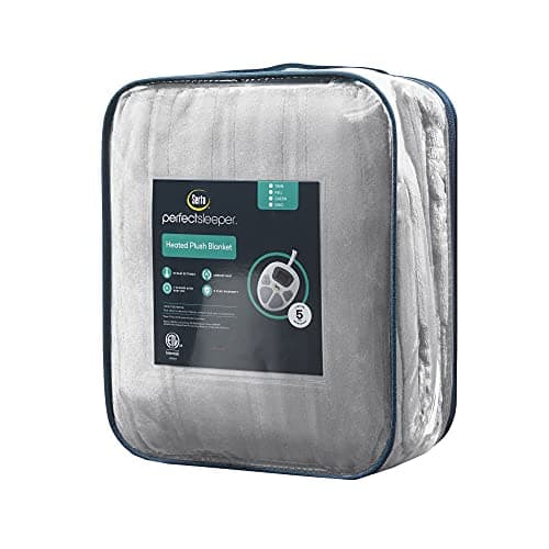 Serta Luxuriously Soft Plush Electric Blanket Fast Heating Cozy Cover, Safety Auto Shut Off Timer, Low EMF, Multi Heat Setting, ETL Certified, Machine Washable, Smoke Grey King (92 in x 100 in) 8