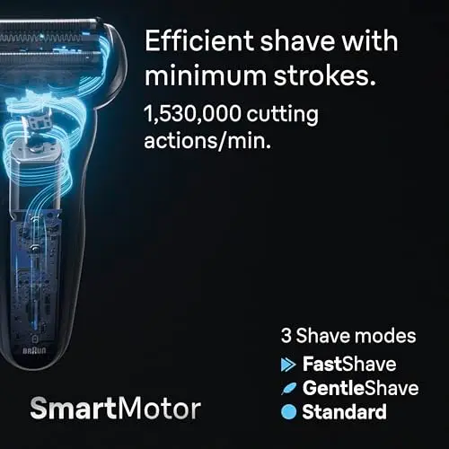 Braun Electric Shaver for Men, Series 7 7177cc, Wet & Dry Shave, Turbo & Gentle Shaving Modes, Waterproof Foil Shaver, Space Grey 7