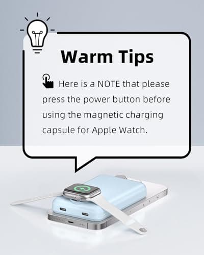 Innostyle Magnetic Power Bank, 10800mAh Wireless Portable Charger, Power Bank with Built in Cables, for iPhone 17/16/15/14/13/12 and Apple Watch Ultra/11/10/9/8/7/6/5, Blue 8