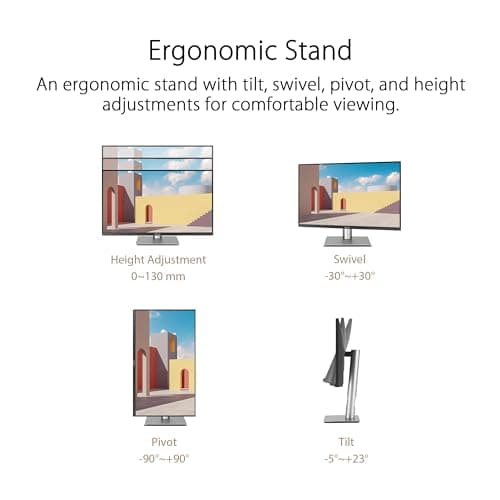 ASUS ProArt Display 24” (23.8 inch viewable) 1440P Professional Monitor (PA24ACRV) – IPS, QHD (2560 x 1440),Pre-Calibrated, 95% DCI-P3, ΔE < 2, Calman Verified, USB-C PD 96W, HDR400, 3 yr Warranty 9