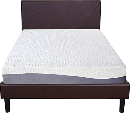 Olee Sleep 10 Inch Gel Layer Top Memory Foam Mattress - Queen, Medium Plush, White