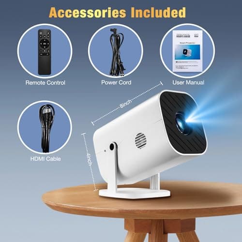 【Built-in APPS & Electric Focusing & 210° Rotation】Mini Projector With Wifi And Bluetooth, 1080P Portable Projector, Movie Projector for Bedroom, Supports Smartphones/TV Stick/iPad/PS5/Laptop/HDMI/USB 9