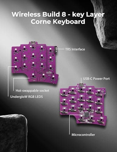 YIVU wired split mechanical keyboard 40% layout 3*5 orthogonal layout PBT keycaps ergonomic Support QMK/VIAL key remapping Hot-swappable RGB gaming keyboard Pre-lubricated linear switches Smooth feel 5
