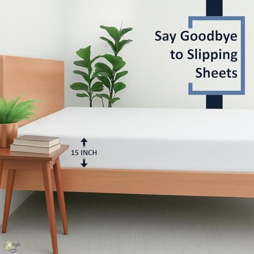 Cottington Lane 1 Piece Queen Size Fitted Sheet Only, Premium Hotel Quality Egyptian Cotton, 15 Inch Deep Pocket Bottom Sheets, Soft, Breathable, Cool & Crisp Bed Sheets, White Solid 5
