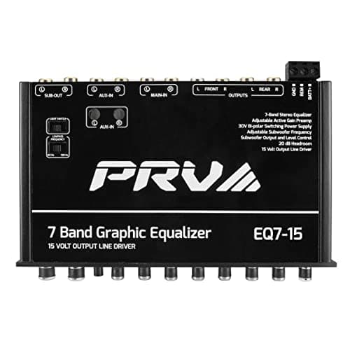 PRV AUDIO EQ7-15 7 Band Graphic Equalizer 15 Volt RCA Line-Level Output with Fader and Subwoofer Level Control for Car Audio 6