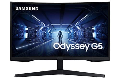 Samsung Odyssey G5 Series 27-Inch WQHD (2560x1440) Gaming Monitor, 144Hz, Curved, 1ms, HDMI, Display Port, FreeSync Premium (LC27G55TQWNXZA)