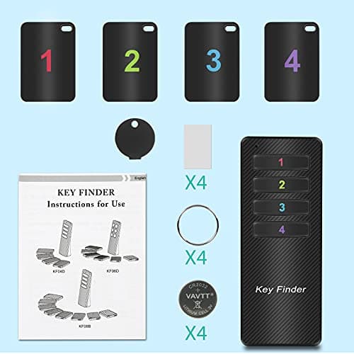 Key Finder, Stick on TV Remote Control| Find My Keys Device, 4 Pack Wireless Car Key Finders That Make Noise | 115ft Range 85dB RF Keys Tracker, Phone/Wallet Finder with 4 Item Locator Tags 7