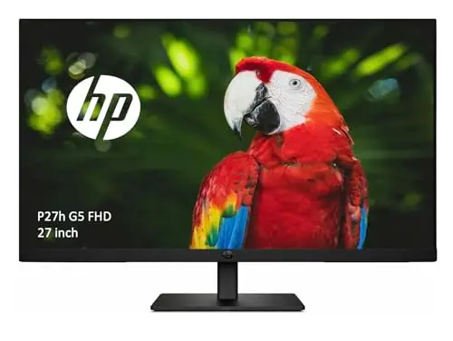 HP 27" FHD IPS (1920x1080) Monitor, 75 Hz Display, 1 HDMI 1.4, 1 Display Port 1.2, 1 VGA, Anti-Glare, Flicker-Free, Ideal for Office Work, Black. Bundle with Docztorm Hub 3