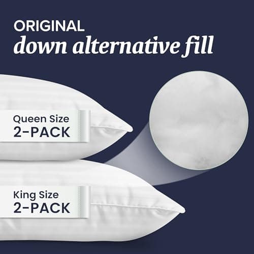 Beckham Hotel Collection Bed Pillows King Size Set of 2 - Down Alternative Pillow for Back, Stomach or Side Sleepers 3