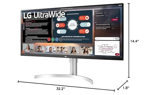 LG 34WN650-W UltraWide Monitor 34-Inch 21:9 FHD (2560 x 1080) IPS Display VESA DisplayHDR 400 AMD FreeSync 3-Side Virtually Borderless Design - Silver 10