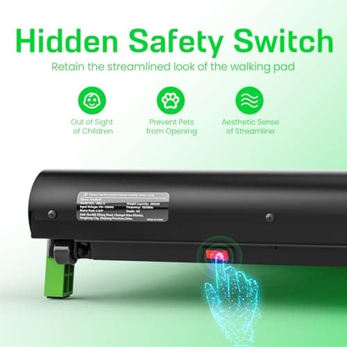 FUNRAY Walking Pad with Incline, Under Desk Treadmill with 2 Control Options, Ultra Slim Design and Double Shock Absorption, LED Display, Powerful and Quiet Treadmill for Walking/Jogging 6