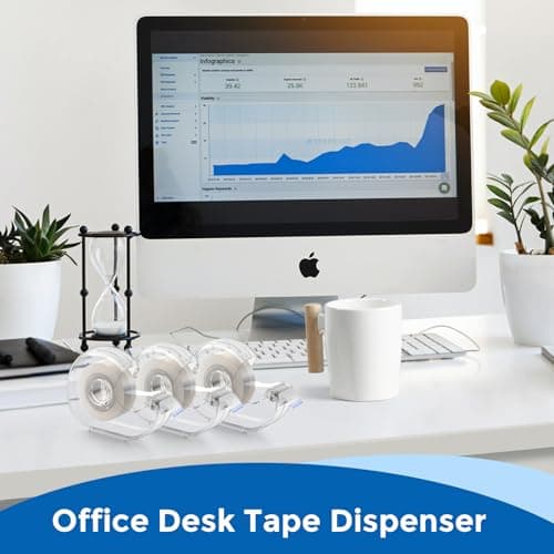 ALSISK Transparent Tape with Dispenser and Refills,Clear Tape for Home,School and Office Supplies,0.7x1000 Inch, 8 Pack 6