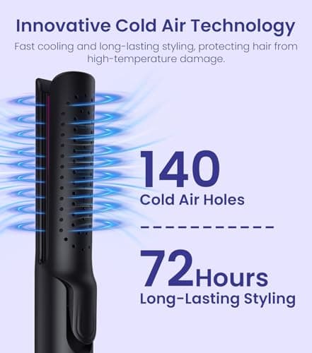 Micobelle 360° Cool Air Vents Airflow Styler Curling Iron for Short Hair - 1 Inch Ceramic Tourmaline Ionic Flat Iron Hair Straightener and Curler 2in1 (Black) 5