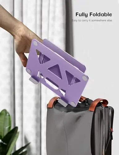 Aoviho Adjustable Laptop Stand for Desk,Portable Laptop Stand Holder and Riser,Foldable Aluminum Notebook Computer Stands for MacBook Air Pro HP Lenovo Dell Samsung Chromebook, 10-15.6 inch, Purple 7