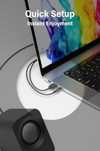 FUNLOGY Speaker - 14W Stereo PC Speakers, USB Powered, Compact Size with 30° Tilt Design, Volume Dial Control, for Desktop, Laptop, Monitor, Gaming Consoles, Black 5