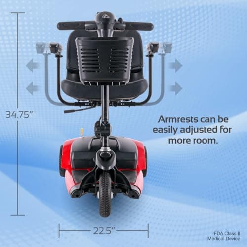 Rascal Venture 3-Wheel Portable Mobility Scooter for Travel, Easy Disassembly, Compact Design, 300 lb Capacity, Battery Included 10