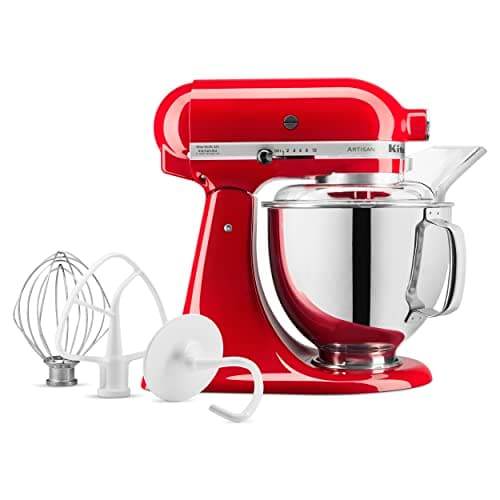 KitchenAid Artisan Series 5 Quart Tilt Head Stand Mixer with Pouring Shield KSM150PS, Passion Red 5