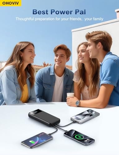 OHOVIV Portable Charger Power Bank 50000mAh Battery Pack, 22.5W Fast Charging PowerBank with Built in Cables,Travel Camping Essential USB-C Portable Phone Charger for iPhone Samsung Pixel Android iPad 5