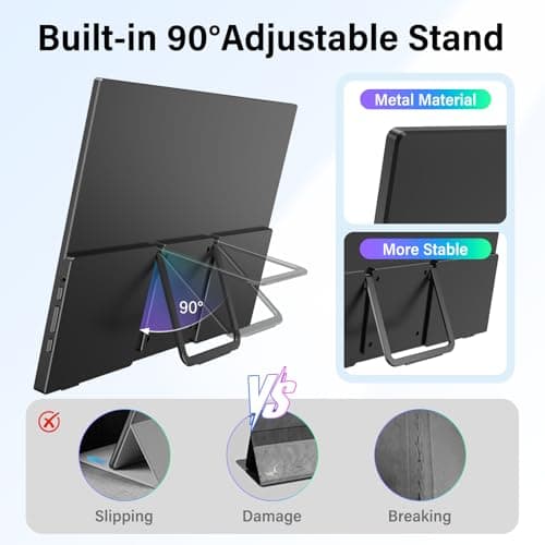 InnoView 16" 180Hz Portable Monitor (Support 165Hz 144Hz 120Hz) FHD1920×1200 100% sRGB Laptop Screen Extender | 2 x Type-C & HDMI Portable Monitor Compatible with 144hz/Macbook/Switch/PS5/Xbox 7
