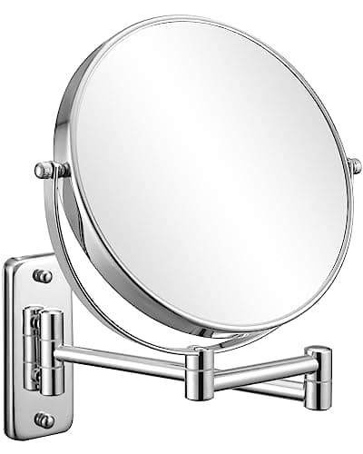 DECLUTTR 8 Inch Wall Mounted Magnifying Mirror with 10x Magnification, Double Sided Vanity Makeup Mirror for Bathroom, Chrome Finished 7