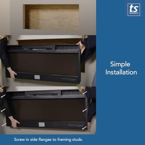 Touchstone Smart Electric Fireplace-The Sideline 36" Wide-in Wall Recessed - 30 Realistic Ember Color/Flame Options - 1,500W Heater w/Thermostat - Log & Crystal Hearth Options - Alexa/WiFi Enabled 9