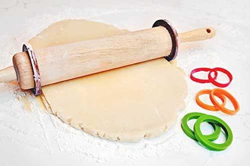 Talisman Designs Silicone Rolling Pin Bands | 8 Piece Set | Ensure Dough Thickness | Baking Accessories | Rolling Pin Thickness Rings 8