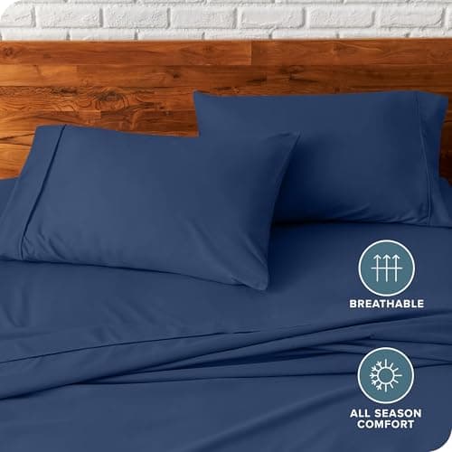 Bare Home Microfiber Pillow Cases - Standard/Queen Size Set of 2 - Cooling Pillowcases - Double Brushed - Dark Blue Pillowcases 2 Pack - Easy Care (Standard Pillowcase Set of 2, Dark Blue) 5