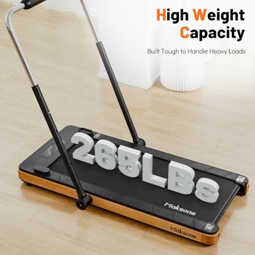 Maksone Folding Wooden Treadmill 42" Extra-Wide & Long Running Deck, 4D Adjustable Handlebars, 300LBS Capacity Quiet 55 dB Desk Treadmill for Home Gym 5