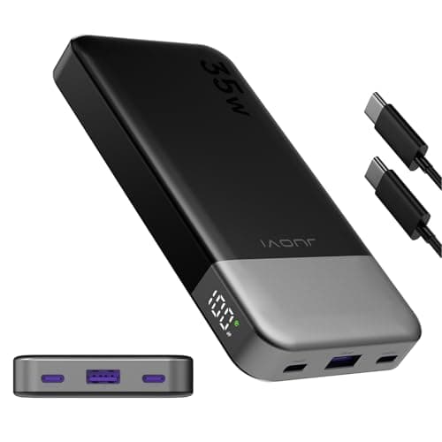 JUOVI Power Bank 10000mAh, 35W Portable Charger,Fast Charging Portable Battery Pack with PD 3.0 & QC 4.0, USB C Portable Power Bank for iPhone 15 14 13 Series, Galaxy, Tablet, Switch, and More（Black）