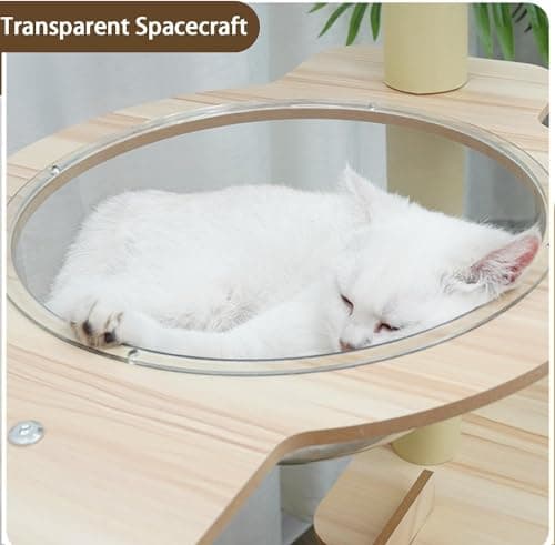 65-Inch Multi-Pure Wood-Level Cat Tree Tower with Condo, 13 Scratching Posts, with Padded Platform Bed, Toy Balls, and Sisal Scratching,Cat Tree for Indoor Cats Large Adult，Wood cat Tree. 5