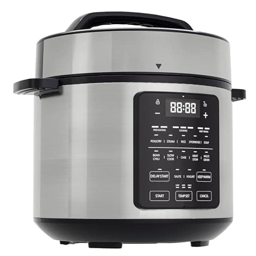 Sweetcrispy 6 QT Electric Pressure Cooker 12-in-1 Multi Electric Cookers, Rice Steamer Yogurt Maker Stainless Steel, New Sliver