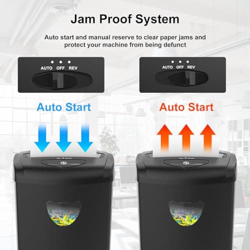 Woolsche 12-Sheet Cross Cut Paper Shredder with Large 5.55-Gallon Basket - P-4 Security, 3-Mode Shred for Cards/CDs/Staples/Clips - Jam Proof System for Office (ETL Certified) 5