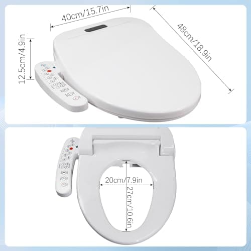 LINKLIFE Bidet Toilet Seat Electric Warm Water Bidet with Warm Air Drying, Heated Seat Bidets with Self-cleaning Nozzle Temperature Adjustable White (Round) 8