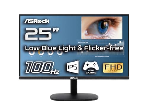 ASRock 25 inch 100 Hz Light Gaming Monitor for Home Office (Low Blue Light & Flicker-Free) IPS