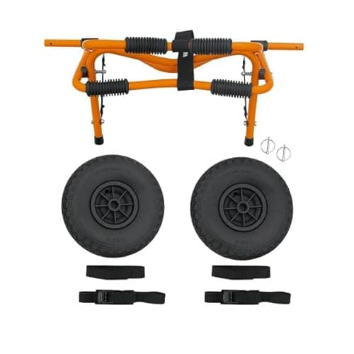 Kayak Cart – 150 Lbs Capacity Canoe Dolly with Airless Tires, Foldable Aluminum Frame, and Carrying Bag for Personal Watercraft by Rad Sportz (Orange) 6