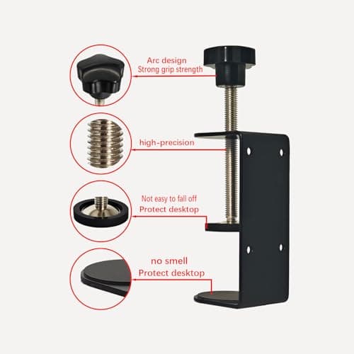 Jhanw 3 inch C-Clamp with Four Small Holes in the back, 2-Pack Adjustable Desk C Clamps for Range 0.35"~3.37", Versatile Clamp for Brake, Parts Assembly, Fastening, Welding, Woodwork, Metal Work 5
