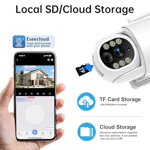 Solar Security Cameras Wireless Outdoor, 5G Solar Camera Outdoor Wireless, Battery Powered Wire-free WiFi Cameras for Home Security, 360° PTZ, AI Human Detection, Color Night Vision, Work with Alexa 7