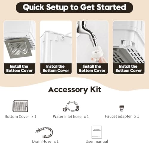 Auertech Portable Washer and Dryer Combo Set, 18 lbs Fully Automatic Washing Machine, 1.5CuFt Portable Dryers, Compact Washer and Dryer for Apartment, RV, Dorm 8