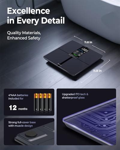 Ovutek Professional Smart Scale for Body Weight, BMI, Body Fat, Muscle Mass, Highly Accurate Body Composition Weighing Machine, Bathroom Digital Scale Large Display Sync with Fitness App, 450lb 5