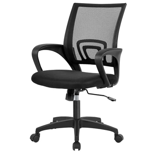 Ergonomic Office Chair Desk Chair Mesh Computer Chair Task Rolling Swivel Chair Upgraded Executive Swivel Computer Chair with Lumbar Support Modern Executive Adjustable Chair,Black