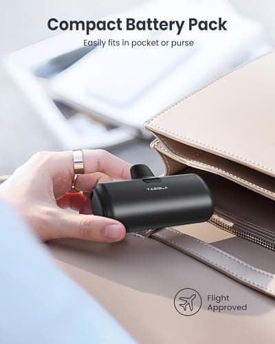 Taegila Portable Phone Charger for iPhone, 5000mAh Small Power Bank MFi Certified Built in Cable LCD Display & LED Light for All iPhone Series 14/13/12/11/XR/X/SE/8/7/6 Pro Max 6