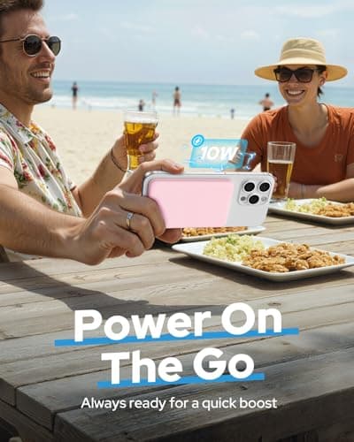 TRKOY for Magsafe Portable Charger, 5000mAh Wireless Magnetic Power Bank with USB C Fast Charging,Travel Essential for Magsafe Battery Pack Compatible with iPhone 17/16/15/14/13/12 Series, Pastel Pink 7