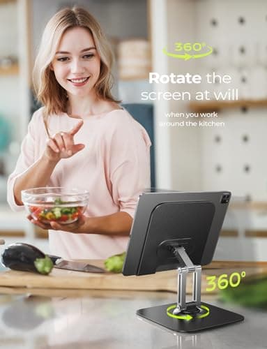 LISEN for iPad Stand Holder Adjustable Tablet Stand for Desk, 2026 for iPad Accessories Rotating Display Stand PC Office Accessories for Desk Women Gifts Kindle Table Mount/PS/Switch iPhone 12.9"-4.7" 5