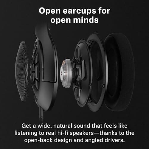 Sennheiser HD 560S Open-Back Over-Ear Wired Headphones – Neutral, Natural Sound for Music, Gaming, and Content Creation, Black 8
