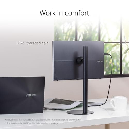 ASUS ZenScreen 16” (15.6 inch viewable) 1080P USB-C Portable Monitor (MB16AHV) - Full HD, IPS, Blue Light Filter, Anti-glare, Mini HDMI, Kickstand, Tripod Mountable, Protective Sleeve, 3 year warranty 6