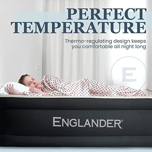 Englander Twin Air Mattress - Double High, 300 LB Capacity Luxury Camping Mattress with Built-in Pump, Waterproof and Microfiber 5