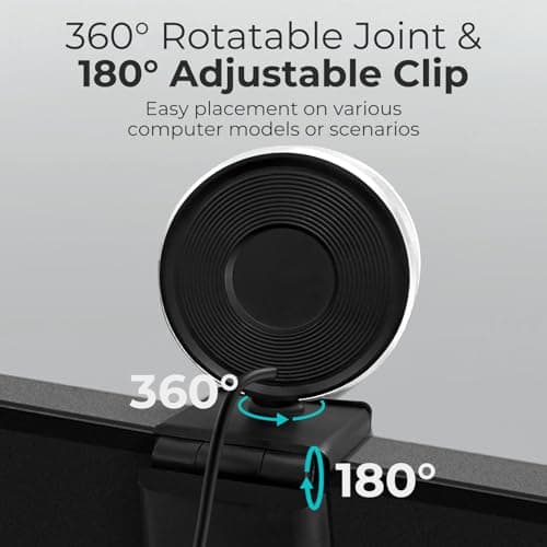 PixelForge 2K Webcam for PC with Microphone & Light & Privacy Cover, Web Camera for Desktop Computer/Laptop/Monitor/Mac, USB Streaming Camera for Zoom/Skype/Teams/Video Calling/Studying and Conference 7