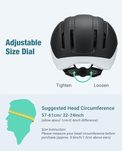 Favoto Urban Bike Helmet Dual Shell with Removable Visor - Scooter Commuter Skate Helmet Lightweight Adjustable 59-61CM, Large, Black & Gray 6